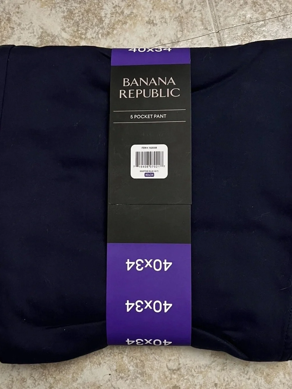 Banana Republic Men’s 5 Pocket Pant Slim Fit Stretch Fabric Comfort, Blue 40x34